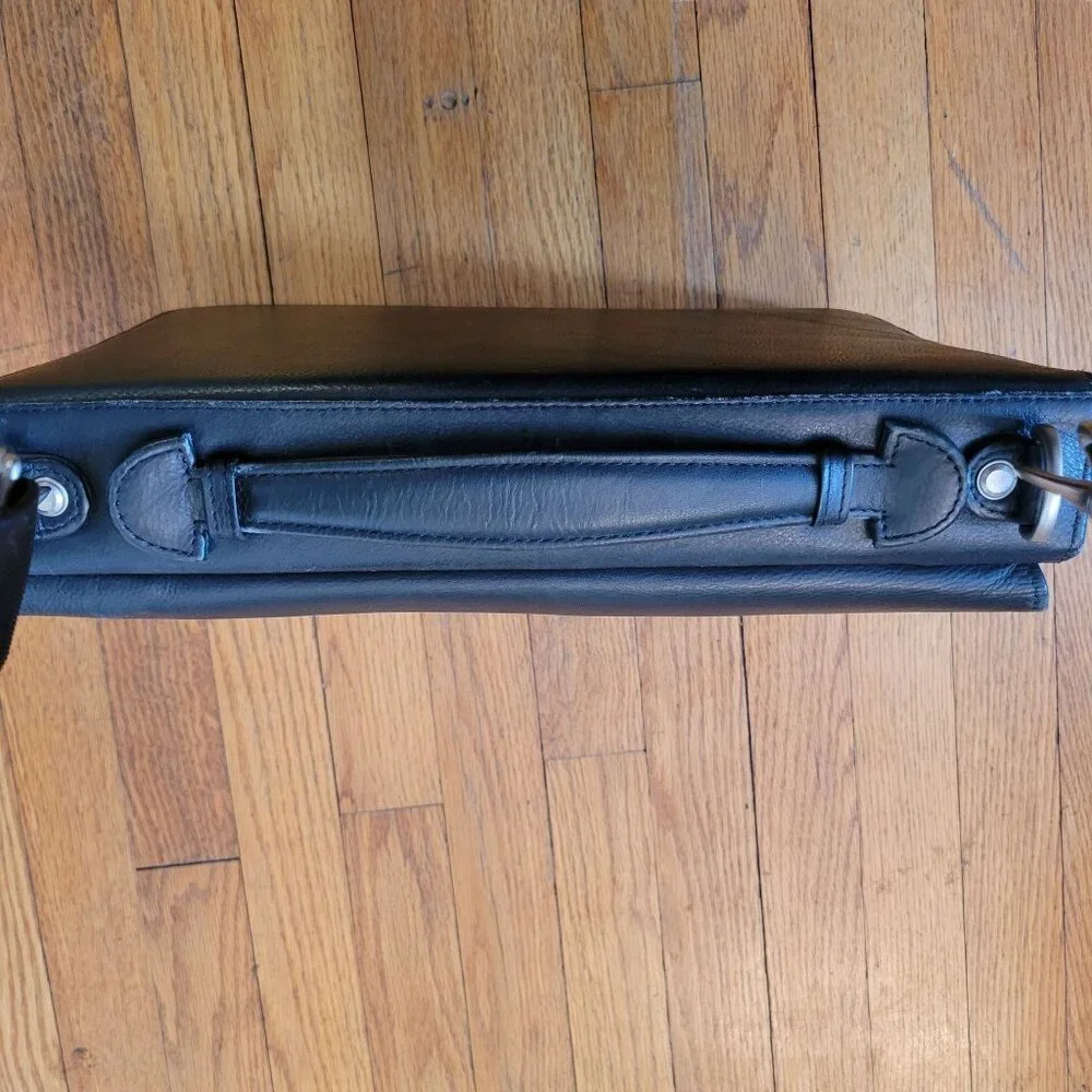 Vintage Wilsons Black Leather‎ Business Portfolio Organizer Planner Binder Strap
